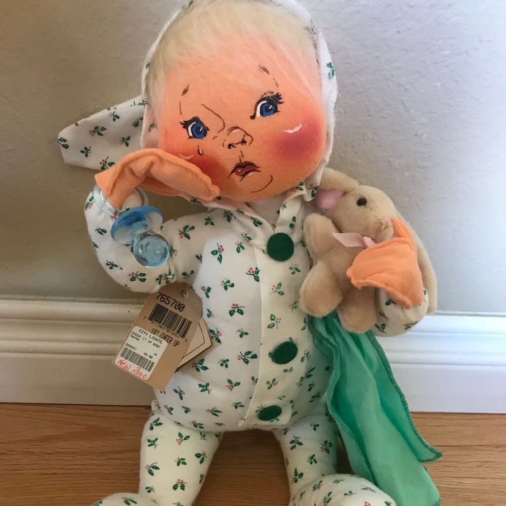 Baby Annalee doll with teddy bear & blanket NWT!
